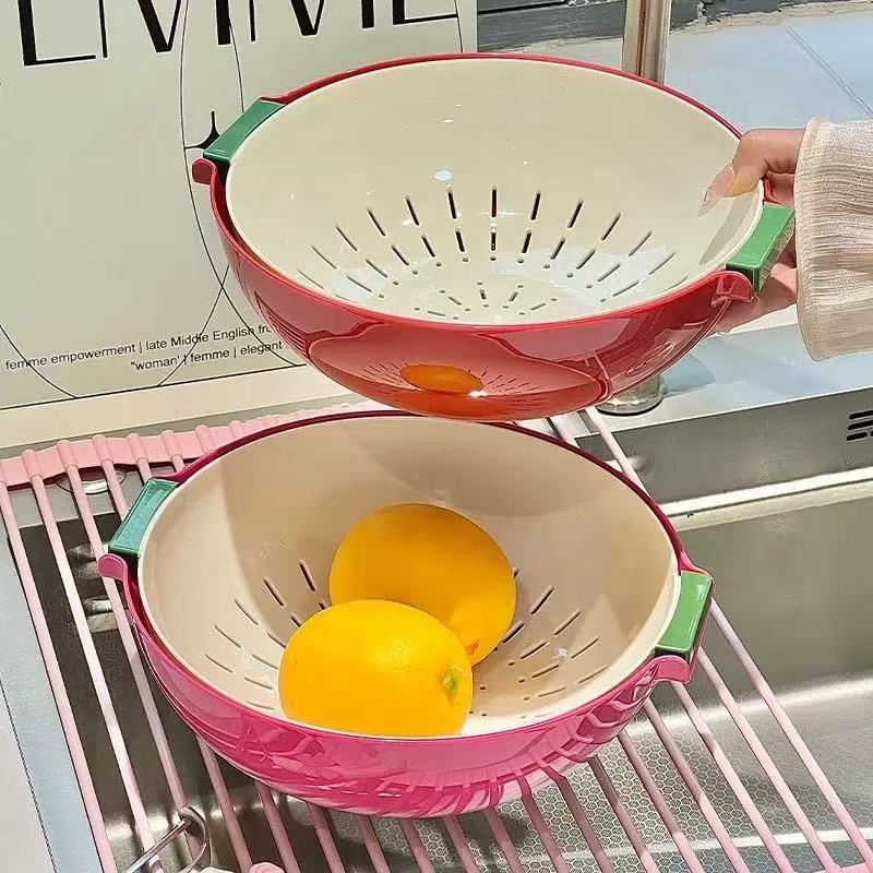 多巴胺双层沥水篮新款家用洗菜盆厨房水果盘滤水淘洗菜篮子,餐饮具,洗菜盆/沥水篮/漏水筛,淘宝优惠券,粉丝福利购,淘宝优惠卷