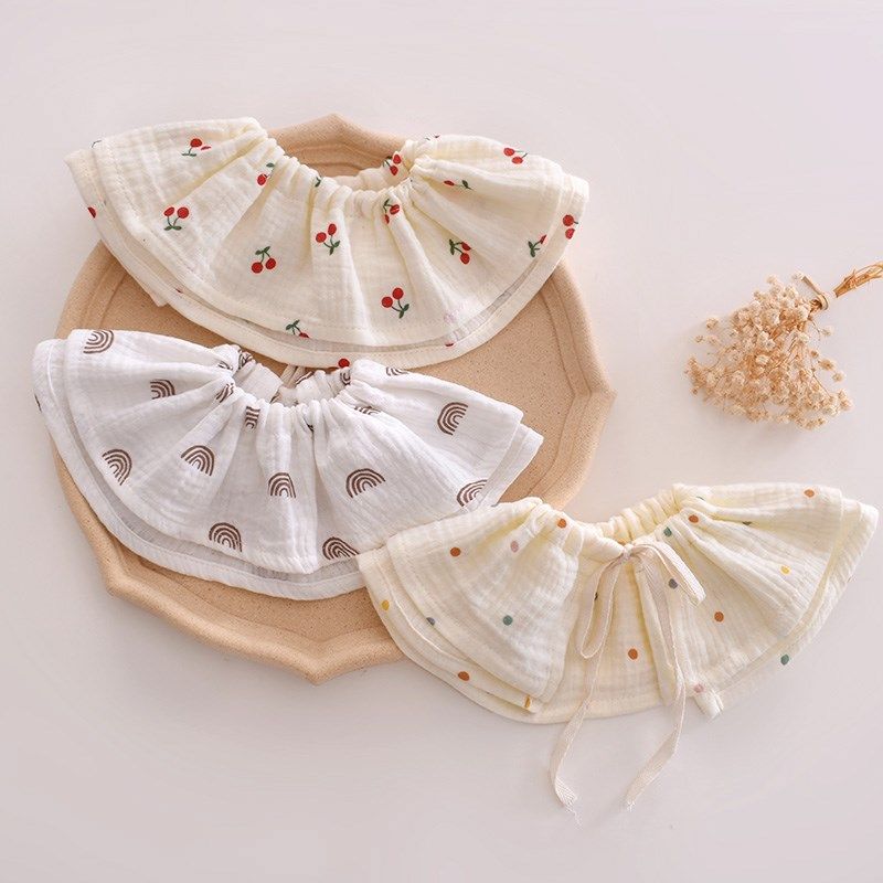 韩版纯棉纱布婴儿口水巾宝宝围嘴围兜加大系带口水兜儿童花瓣假领,婴童用品,小围嘴,淘宝优惠券,粉丝福利购,淘宝优惠卷