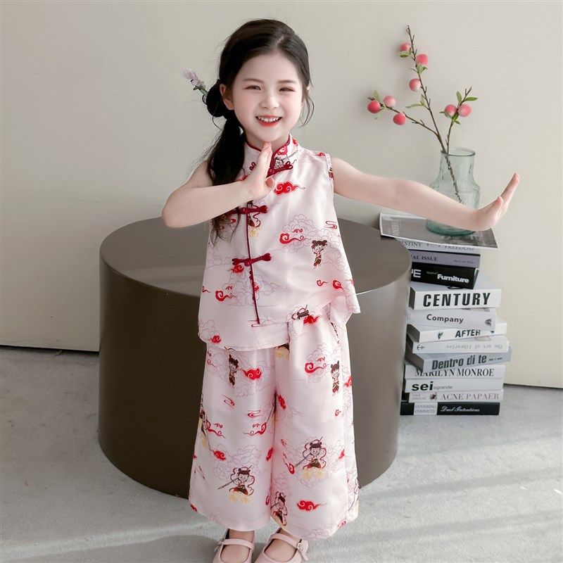 儿童哪咤服装女童国风套装夏季2025新款汉服女孩两件套装哪吒衣服,童装/婴儿装/亲子装,套装,淘宝优惠券,粉丝福利购,淘宝优惠卷