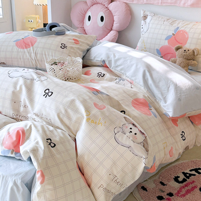 纯棉床上四件套卡通床单被套4件套全棉可爱被罩儿童床品三件套