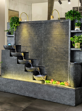 水幕墙流水墙水景别墅景观开业招财庭院屏风装饰欧式落地喷泉摆件