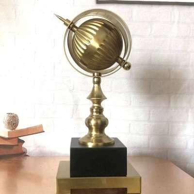 创意条纹地球仪摆件家用书房书桌装饰品酒店展厅商务工艺品摆件