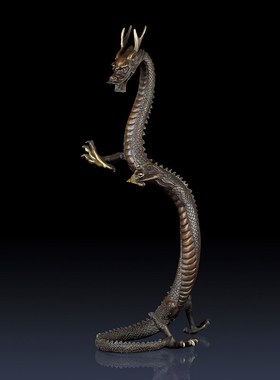 纯铜龙工艺品摆件立龙装饰品站龙家居饰品摆件铜生肖龙办公室饰品