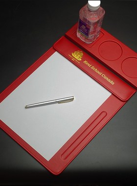 红色A4会议夹皮板夹垫板夹皮质文件账单板夹皮革a4文件夹板商务办