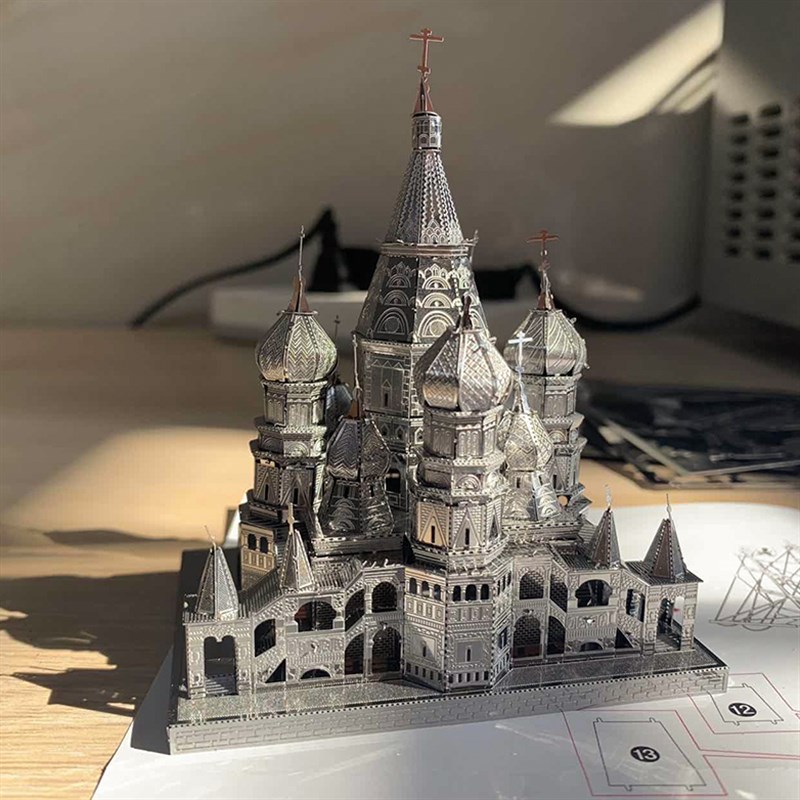 瓦西里教堂 金属拼图3D立体DIY手工制作益智拼装建筑模型玩具礼物