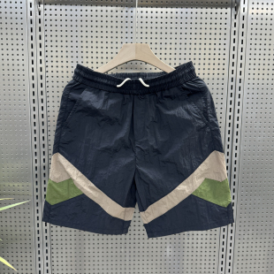 薄款 男士 速干运动五分裤 时尚 夏季 百搭直筒沙滩裤 潮流拼色休闲短裤