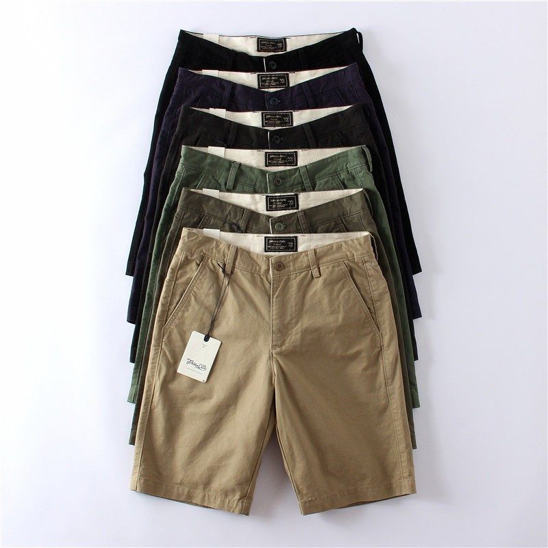重磅纯棉夏季宽松美式休闲短裤复古中裤子男士五分裤潮牌工装短裤