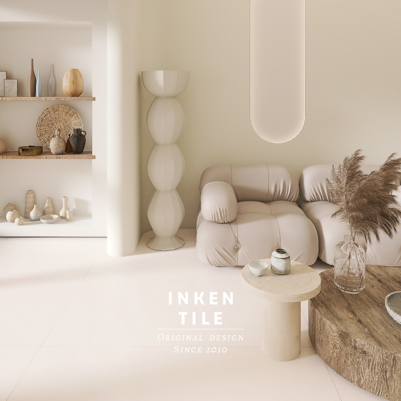 素色灰色奶d油色侘寂风微水泥瓷砖600×1200卫生间墙砖哑光地砖