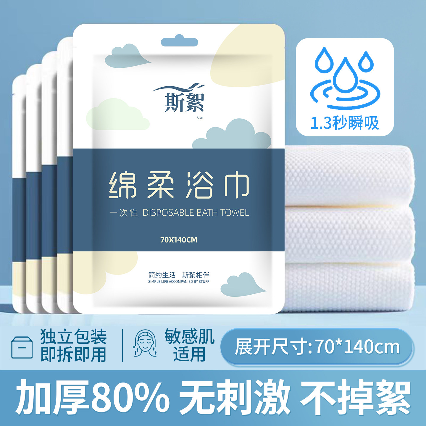 加大一次性浴巾独立包旅纯棉行装图片