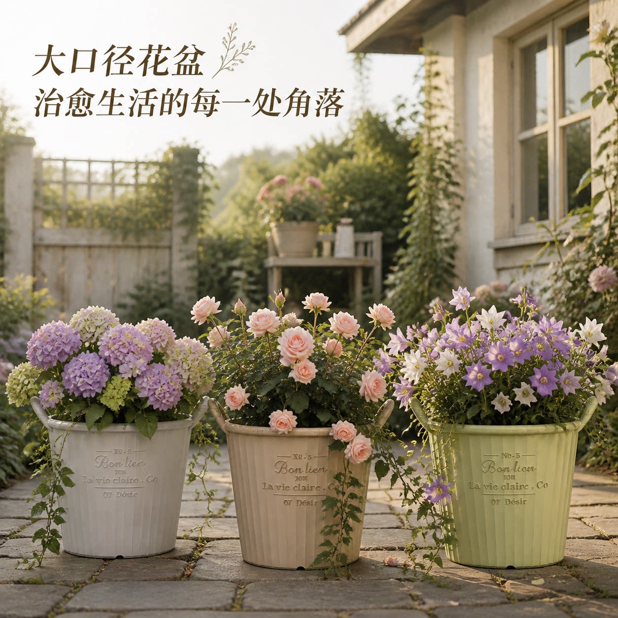 复古做旧北欧双耳花盆多色可选