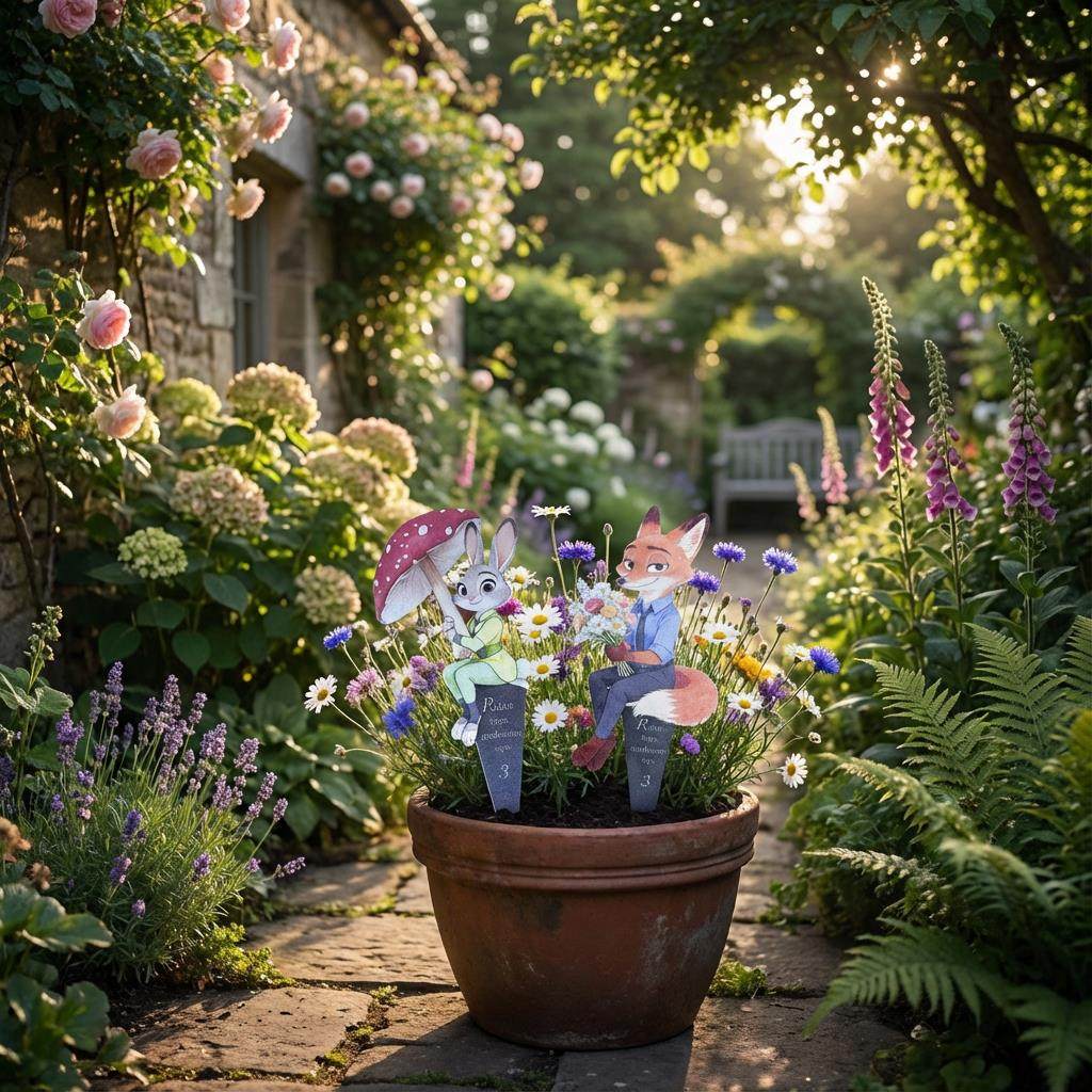迪士尼疯狂动物城园艺插牌 卡通动物立牌 花园多肉盆栽装饰标识,家居饰品,户外/庭院摆件,淘宝优惠券,粉丝福利购,淘宝优惠卷