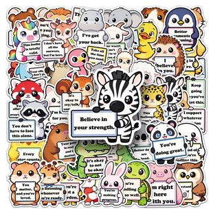 100张动物情感支持创意个性趣味防水贴纸吉他音箱耳机装饰DIY贴纸
