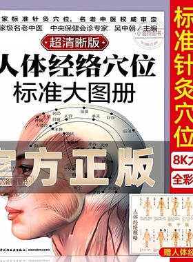 官方正版 人体经络穴位标准大图册清晰图中医按摩经络穴位 经络穴位按摩大全养生大全人体经络穴位图解书人体穴位图解大全书籍