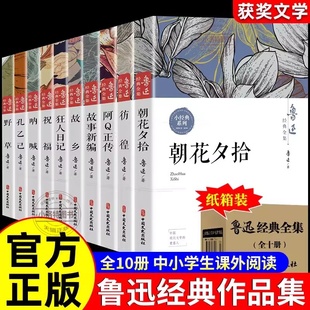 作品集杂文集初中生 六七年级阅读书必课外阅读朝花夕拾狂人日记故乡野草呐喊彷徨阿Q正传孔乙己小说经典 官方正版 全10册鲁迅全集
