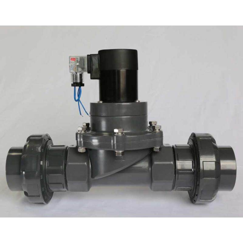 带活接双由令分分防腐蚀电磁阀DN15DN20耐酸碱220V24V6PVC4电磁阀