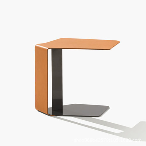造心家具|意式轻奢马鞍皮不锈钢嵌入沙发电脑桌户外小桌子 Table