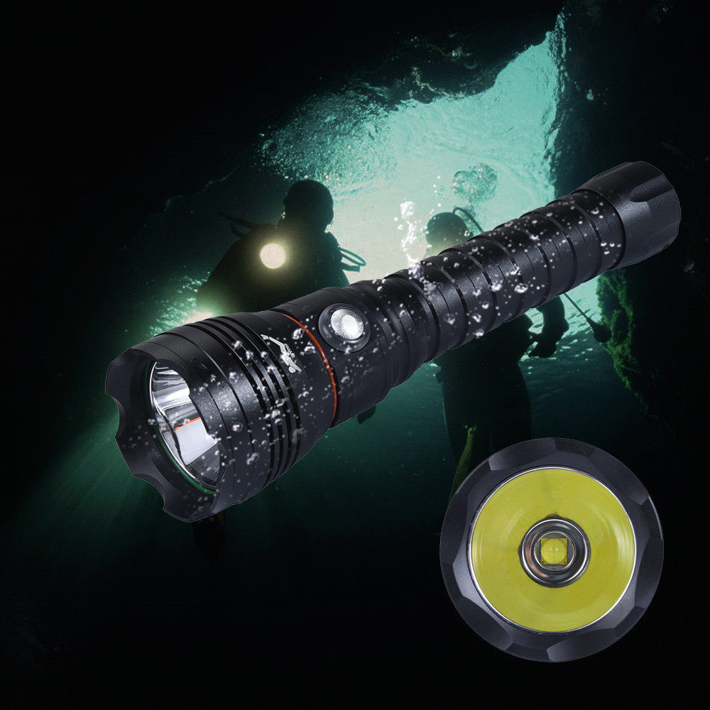 XHP70黄光潜水灯 白光26650防水手电铝合金强光远射LED手电筒P70