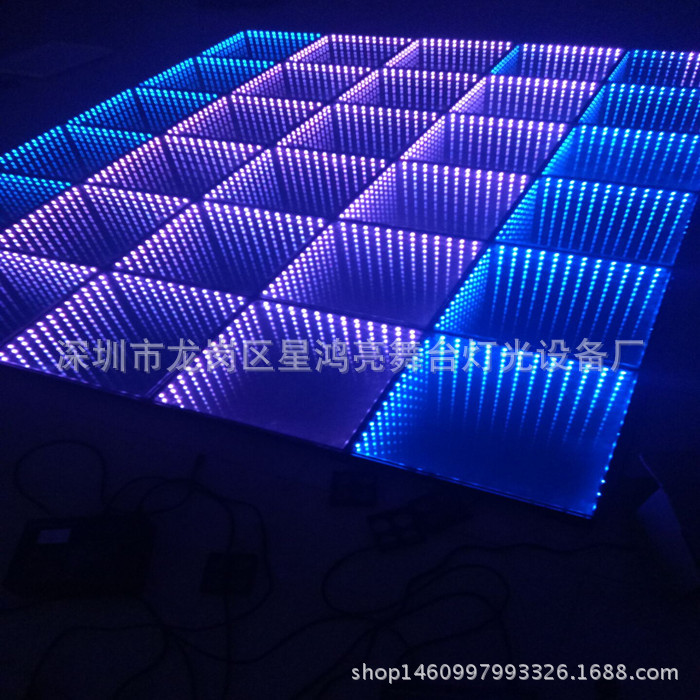 LED舞台地板灯3D深渊镜面地砖灯钢化玻璃地板砖舞台灯光厂家直销