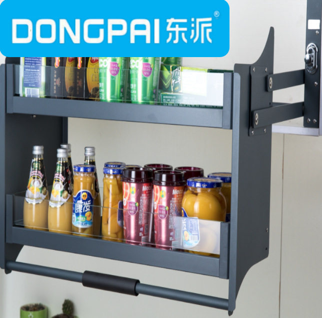 DONGPAI东派-厨卫升降收纳得吊柜厨房橱柜黑色铝合金升降机下拉篮