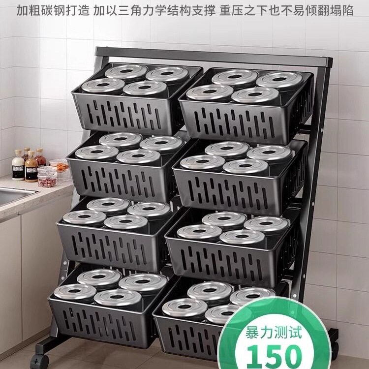 厨房置物架落地多层菜篮子家用小推车零食收纳筐果蔬菜架子储物架
