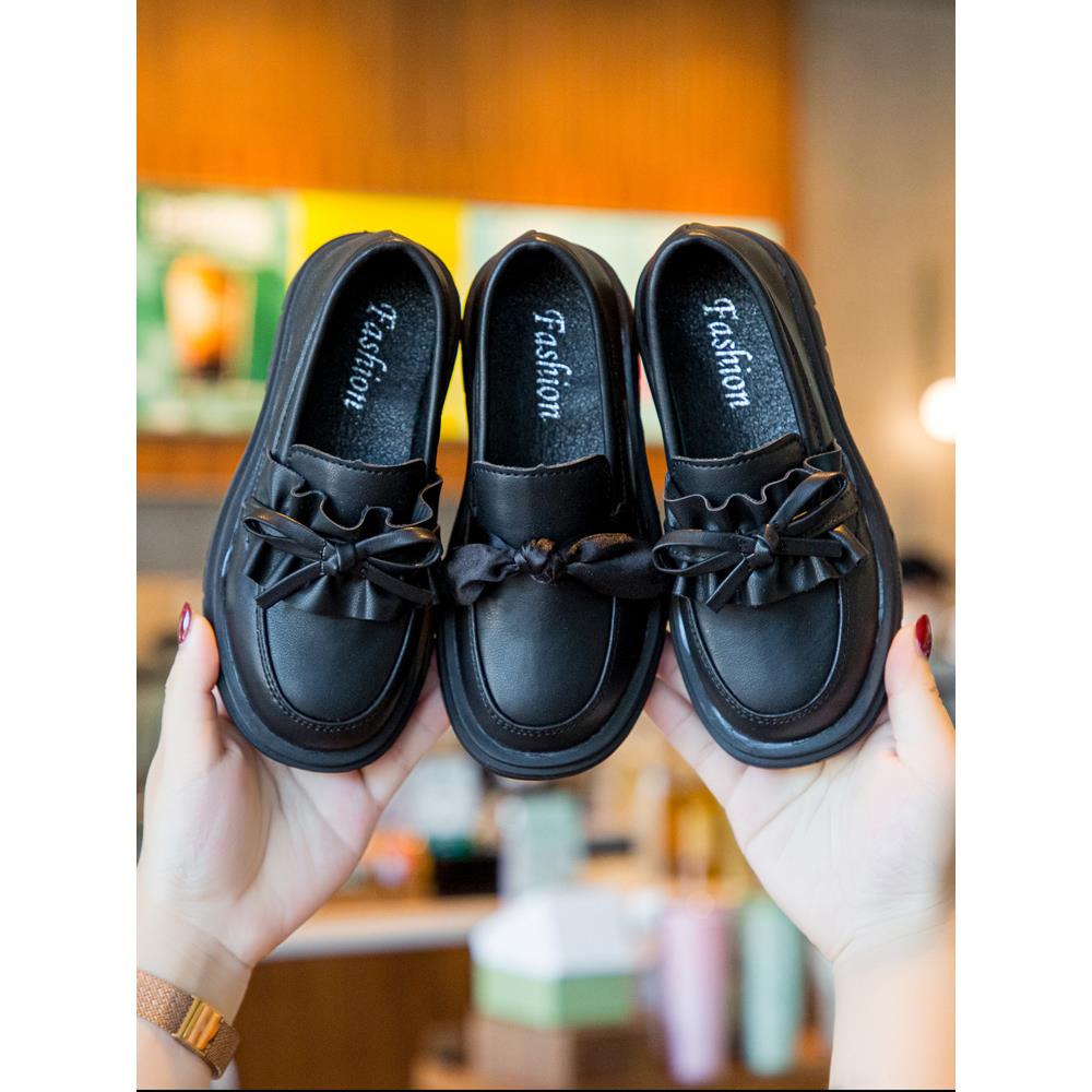 女童皮鞋2024春秋新款英伦风儿童单鞋软底公主鞋黑色中大童演出鞋