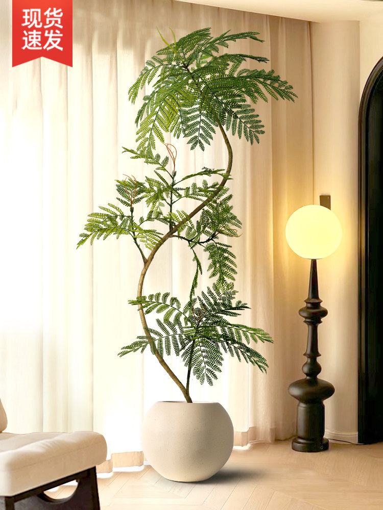蓝花楹仿真绿植室内盆栽大型仿生植物假树轻奢客厅装饰品落地