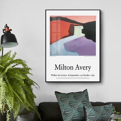 北欧Milton Avery现代简约抽象装饰画卧M室玄关小众艺术画挂画ins