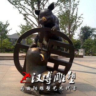 玻璃钢铸铜仿真十二生肖狗动物雕塑公G园广场园林景观美陈装 饰定