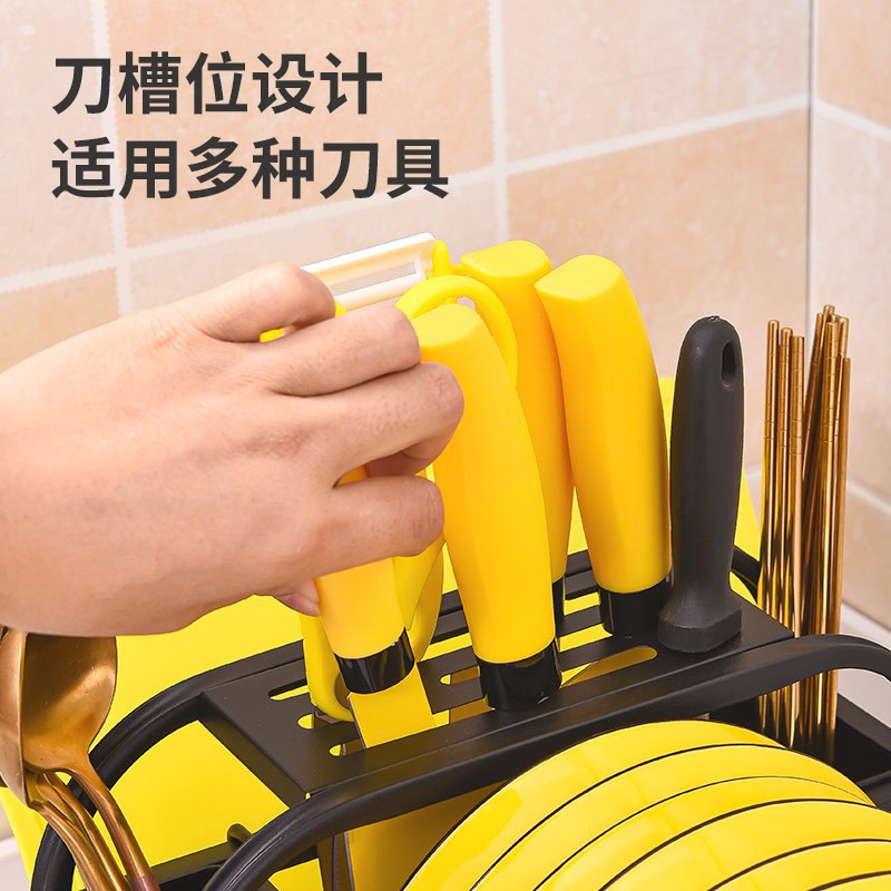 碗碟碗盘收纳架单层碗架沥水架子台式碗柜放碗筷盒刀架.厨房置物