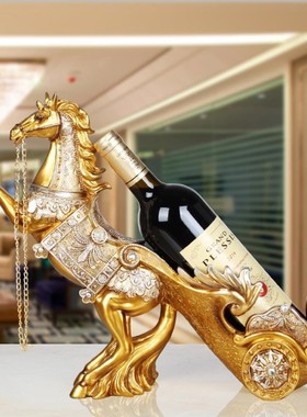 悦吉祥 红酒架摆件酒m柜客厅装饰品创意博古架马工艺品 HF064A金