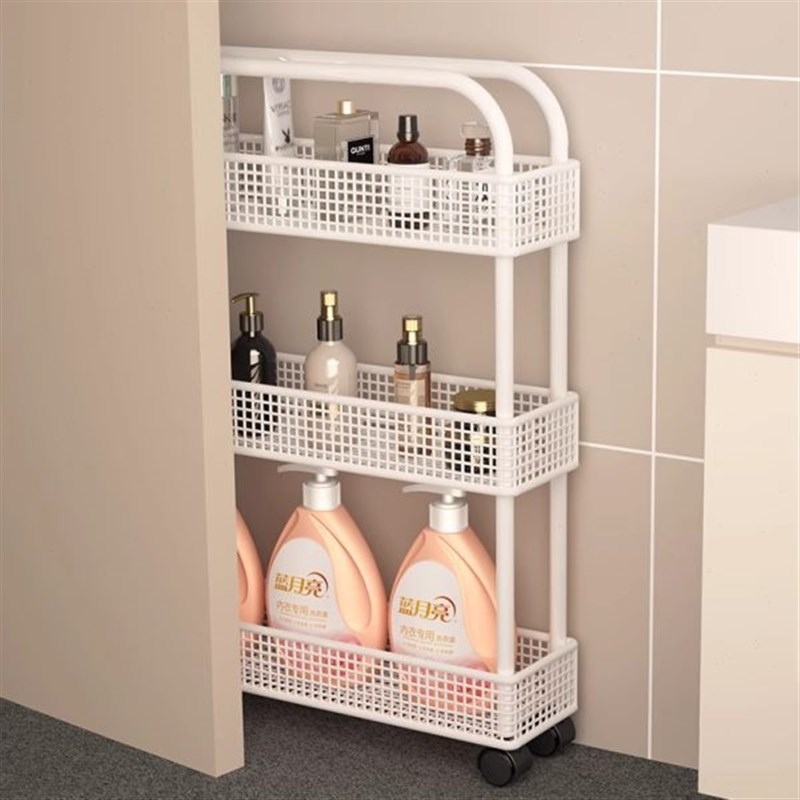 门后夹缝置物架超窄款收纳柜卫生间窄架落地多层小U推车厨房收纳