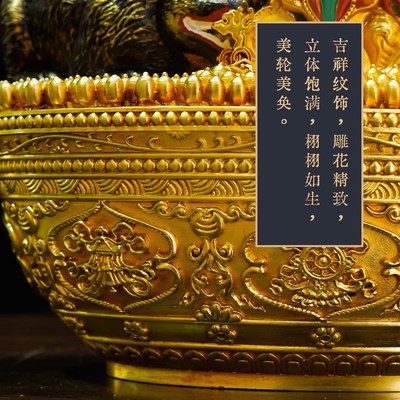 藏式摆件纯铜供品六o寸鼬鼠吐宝宝瓶供品系列鎏金家用中式铜摆设