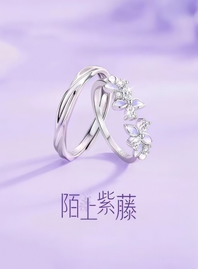 陌上紫藤情侣对戒巨好看的轻奢