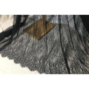 宽150CM DIY服饰缝纫辅料 清透精美小骨线睫毛蕾丝花边刺绣面料