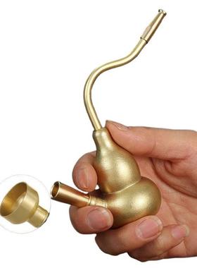 黄铜过滤葫芦水斗壶烟壶纯铜水烟斗男士水烟袋用水健康过滤器朋友