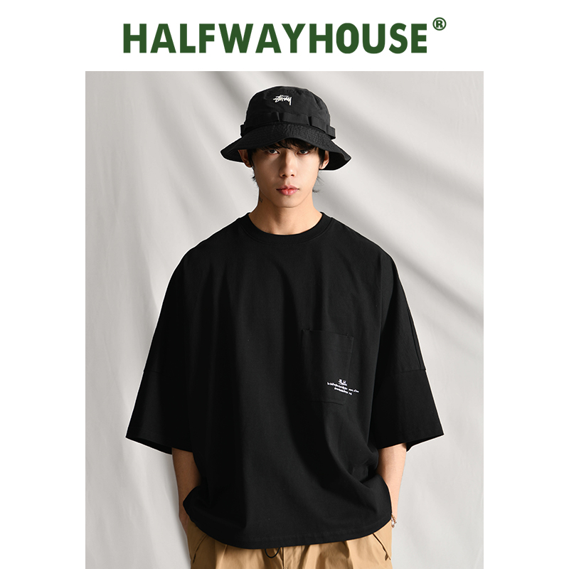 HalfwayHouse七分袖日系短袖纯棉
