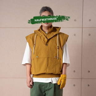 日系工裝 風(fēng)潮流休閑馬甲肌理感上衣男 新款 HalfwayHouse2025春季
