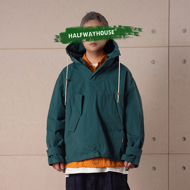 HalfwayHouse连帽休闲风复古夹克
