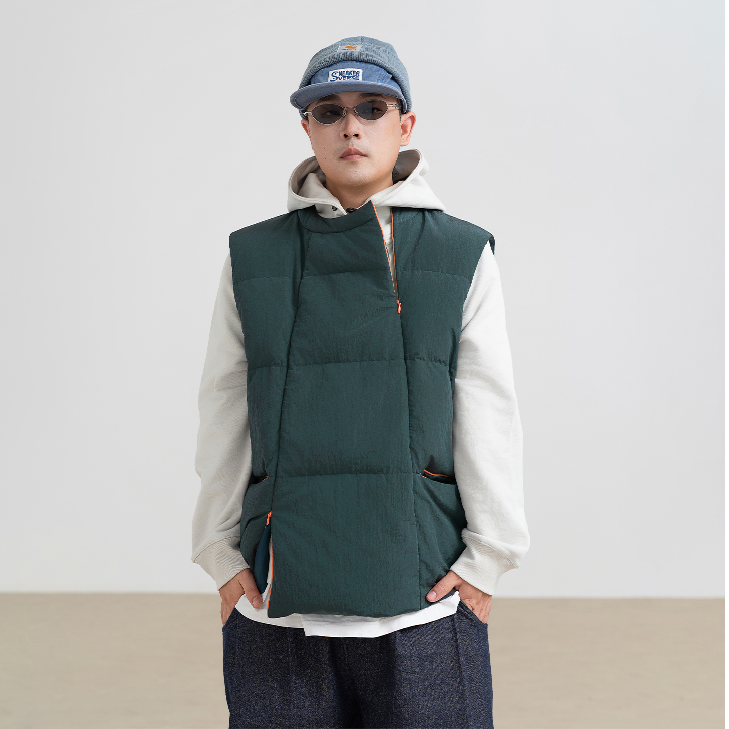 HalfwayHouse撞色多拉链套头马甲