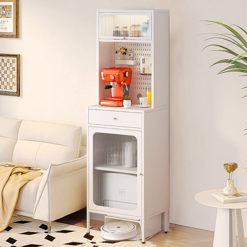 扫地机器人置物架带柜门床头柜卧室床边落地收纳架子防尘收纳架