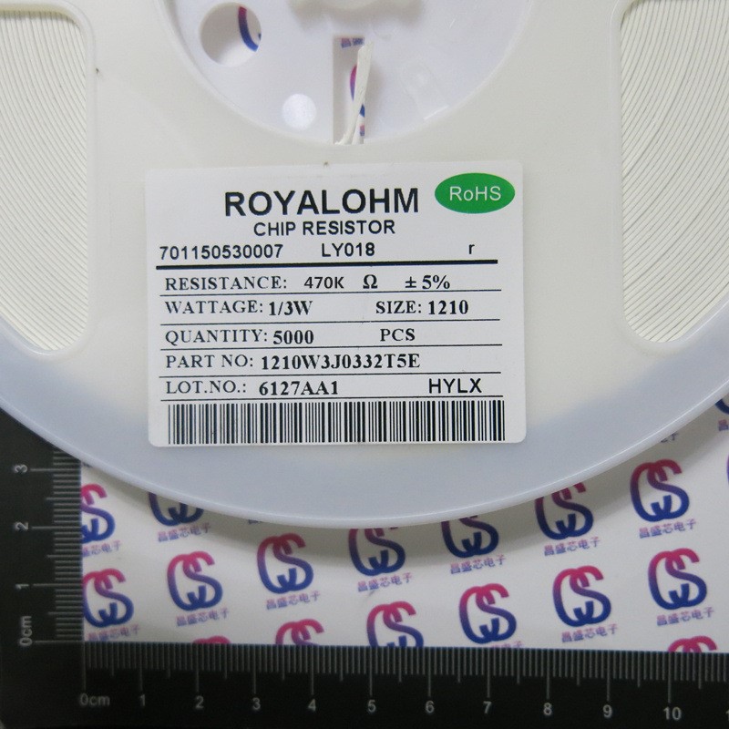 1210贴片电阻 470K 470千欧 精度±5% 盘5000只=130元  台湾厚声