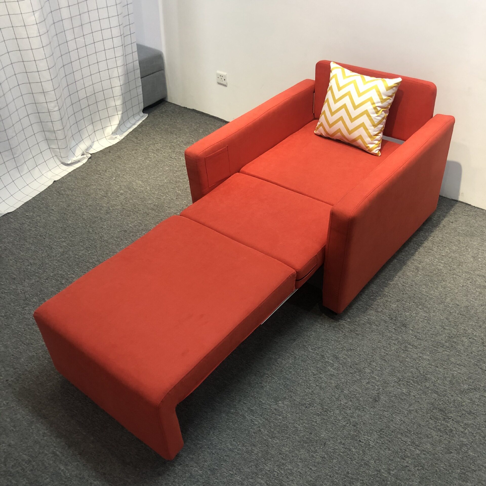 可拆洗仿棉麻布艺沙发床两用推拉可储物功能小户型公寓单人沙发床