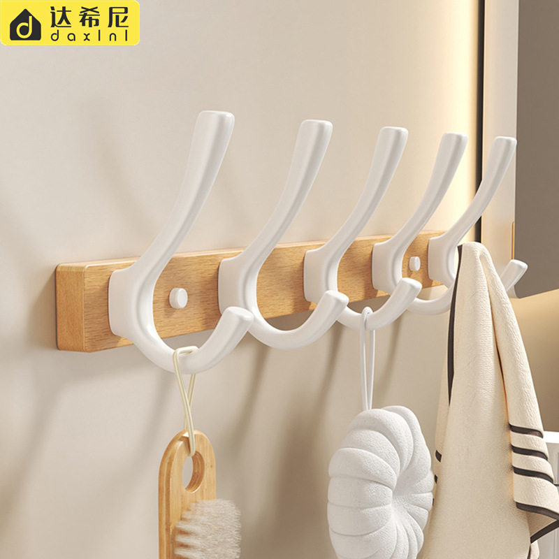 榉木浴室挂钩免打孔实木鹿角入户挂钩衣柜实木挂衣架卫生间门后钩