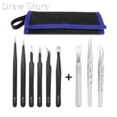 Pcs Static Tweezers Stuainless 极速9 Anti Set Steel Precisio
