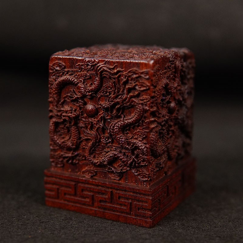 龙虎山道家道士法印m桃木九龙印浮雕印章道经师宝三宝印5/6/8厘米