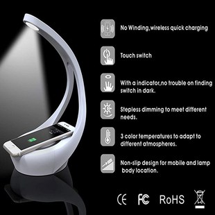 Desk Lamp Wireless Cqharger Table Lamp - Bedside Lamp Dimme