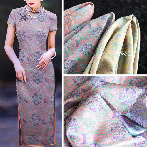 仿宋锦高密提花布料春秋新中式