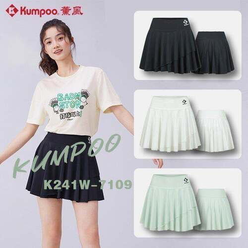 KUMPOO薰风新款羽毛球服跑步运动短裙半身裙百褶裙K241W-7109