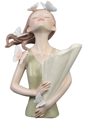 现代简约蝴蝶捧花女孩客厅茶几装饰品G餐桌酒柜电视柜摆件结婚礼