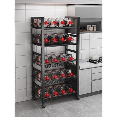 厨房置物架高度落地多层锅架放果菜微波J炉可调节多功能分层收纳